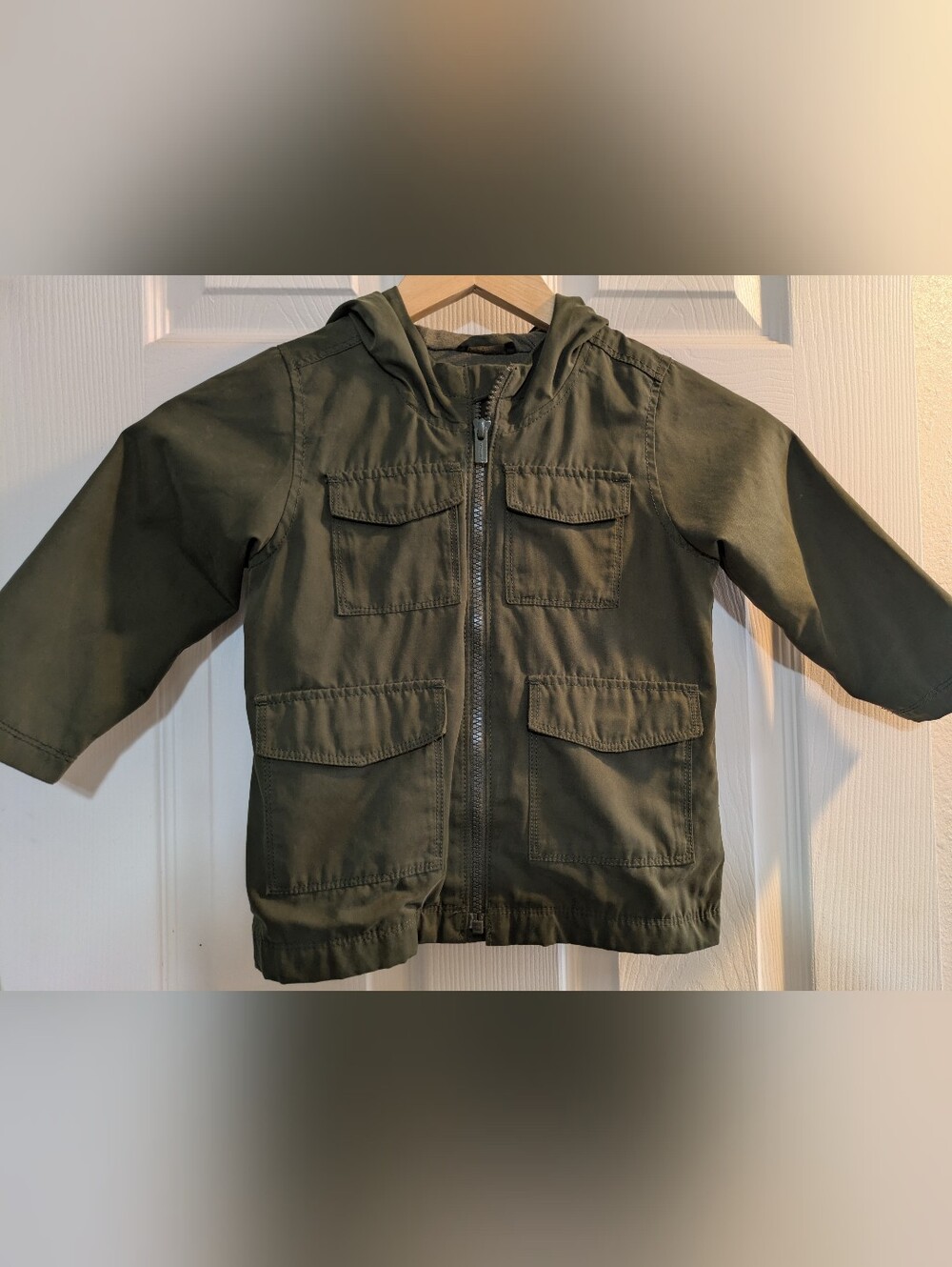 Old Navy Kids Olive Hooded Utility Jacket